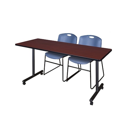 Kobe Rectangle Mobile table, 60" W, 29" H, Laminate Top, Mahogany MKTRCC6024MH44BE